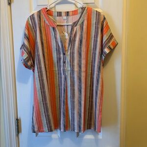 Colorful Striped Button Down Shirt